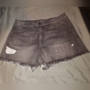 Vintage REWASH New York Distressed Fly Cut Off fringe Jean Shorts boyfriend